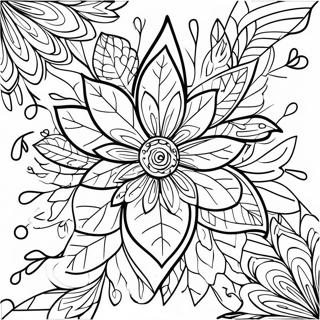 Färgglad Höstblad Mandala Målarbok | Höstblad målarbild