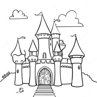 Fantasifullt slott målarbild | Fantasifull målarbild