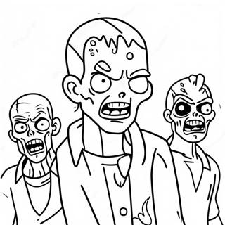 Zombiekaraktärer i aktion målarbild | Zombies 3 målarbild