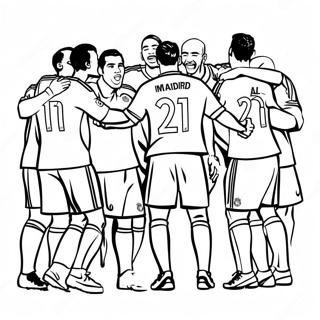 Real Madrid Spelare Firar Målarbild | Real Madrid målarbild
