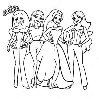 Barbie och Vänner Målarbok | Barbie och Vänner målarbild