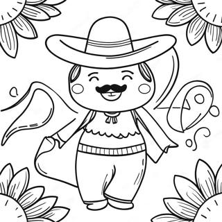Cinco de Mayo Firande Målarbok | Cinco de Mayo målarbild