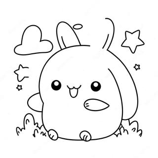 Söt Molang och Piu Piu Målarbok | Molang målarbild