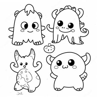 Bedårande Mini Monster Målarbok | Söt Mini målarbild