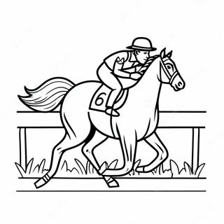 Kentucky Derby Hästkapplöpning Målarbok | Kentucky Derby målarbild