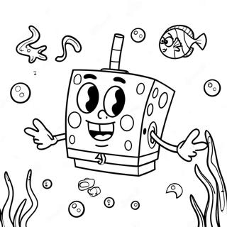 SpongeBob Fyrkant Underwater Adventure målarbild | Nickelodeon målarbild