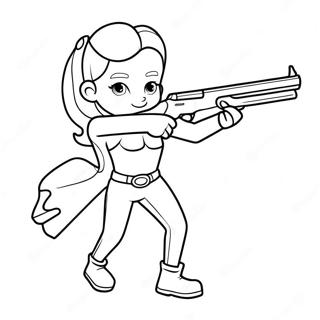 Shelly med sin hagelgevär färgläggningssida | Brawl Stars målarbild