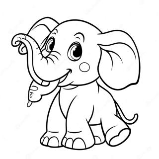 Lekfull Berusad Elefant Målarbok | Berusad Elefant målarbild