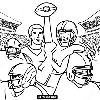 Spännande Super Bowl 58 Spelare Målarbok | Super Bowl 58 målarbild