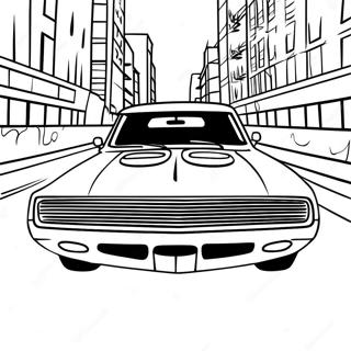 Dodge Charger Racing Action Färgläggningssida | Dodge Charger målarbild