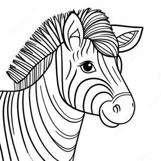 Zebra med Ränder Färgläggningssida | Bokstaven Z målarbild