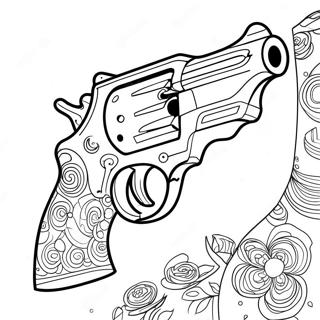 Pistol Färgläggningssida | Pistol målarbild