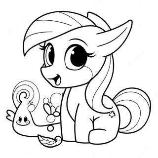 Fluttershy med Söta Djur Målarbild | Fluttershy målarbild