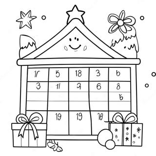 Adventskalender Färgläggningssida | Advent målarbild