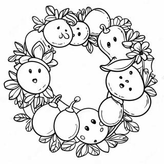 Festlig Adventskrans Färgläggningssida | Advent målarbild
