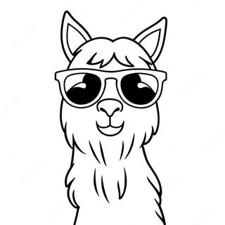 Söt Lama med Solglasögon Målarbild | Lama Lama målarbild