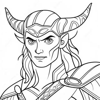 Busiga Loki färgläggningssida | Loki målarbild