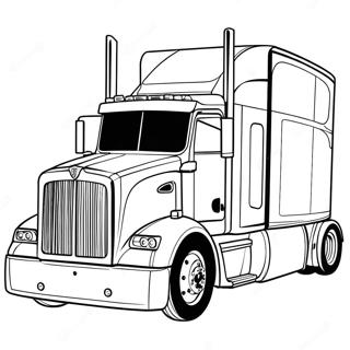 Peterbilt lastbil målarbok | Peterbilt Lastbil målarbild