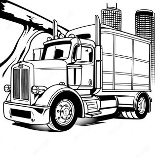 Klassisk Peterbilt lastbil målarbok | Peterbilt Lastbil målarbild