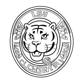 LSU Tigers Logotyp Färgläggningssida | LSU målarbild