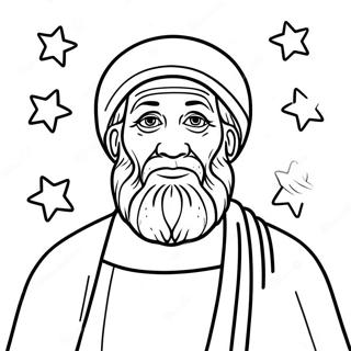 Abraham med Stjärnor Färgläggningssida | Abraham målarbild
