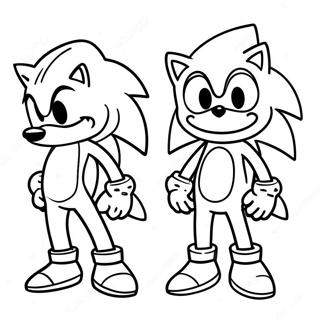 Sonic igelkott i en spöklik kostym Färgläggningssida | Sonic Halloween målarbild
