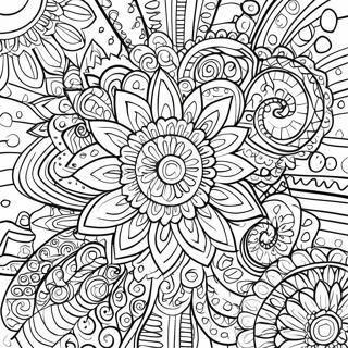 Vibrant färgläggningssida med gelpenna mandala | Gelpenna målarbild
