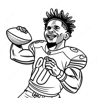 Tyreek Hill färgläggningssida | Tyreek Hill målarbild