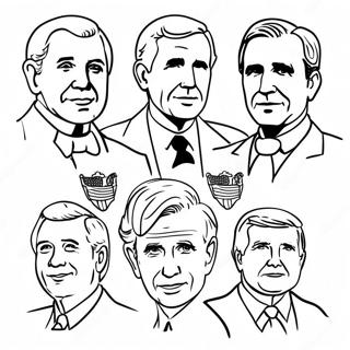 Färgläggningssida med presidenter | Presidenter målarbild