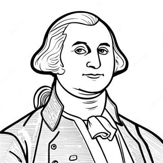 Färgläggningssida med George Washingtons porträtt | Presidenter målarbild