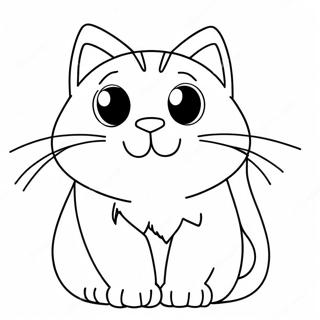 Färgläggningssida med animekatt | Anime Katt målarbild