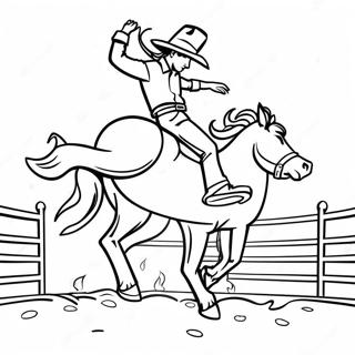 Färgläggningssida med rodeo | Rodeo målarbild
