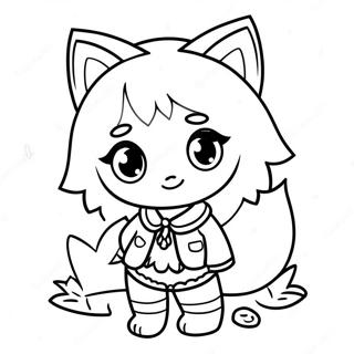 Söt Gacha Life Vargflicka Målarbild | Gacha Life Vargflicka målarbild
