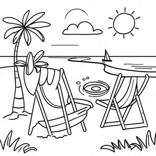 Somrig Strandscen Målarbild | Juli målarbild