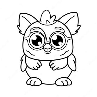 Söt Furby med Stora Ögon Målarbild | Furby målarbild