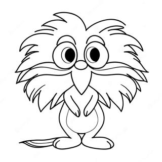 Söt Lorax med mustasch färgläggningssida | Loraxen målarbild