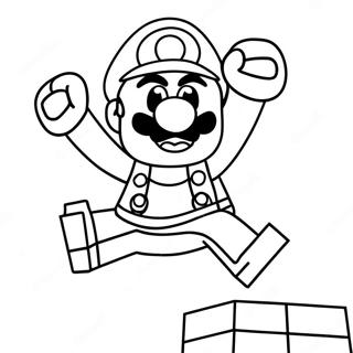 Lego Mario Hoppa Målarbild | Lego Mario målarbild