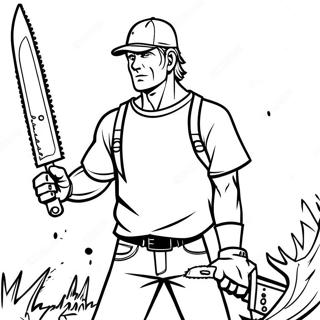 Chainsaw Man färgläggningssida | Motorsågsmannen målarbild
