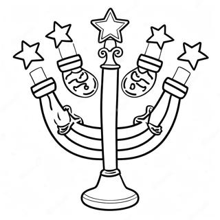 Söt Hanukkah menorah färgläggningssida | Söt Hanukkah målarbild