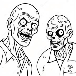 Zombies 2 färgläggningssida | Zombier 2 målarbild