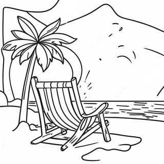Sommarstrandscen Färgläggningssida | Sommar målarbild