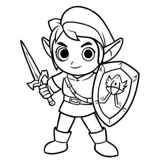 Link i Heroisk Pose Målarbok | Zelda målarbild