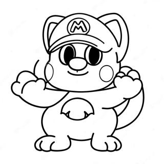 Äventyrlig Katt Mario Målarbild | Katt Mario målarbild