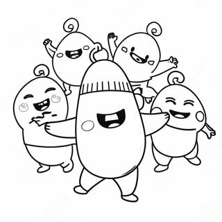 Roliga Oddbods Dansande Målarbild | Udda kroppar målarbild
