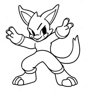 Lucario i stridsställning färgläggningssida | Lucario målarbild