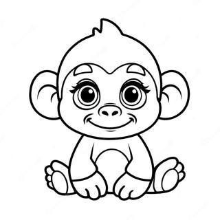 Söt Baby Gorilla Målarbild | Gorilla målarbild