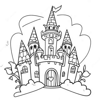 Skrämmande Halloweentown slott målarbild | Halloweenstad målarbild