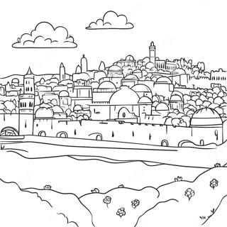 Vacker Jerusalem landskap målarbild | Israel målarbild