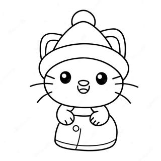 Hello Kitty i tomteluva målarbild | Sanrio Jul målarbild