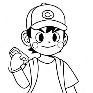 Ash Ketchum med Pikachu Målarbild | Asht Pokémon målarbild